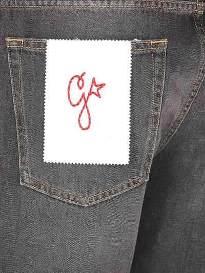 Jeans A Gamba Larga Con Effetto Delavè E Logo