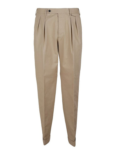 Pantaloni Casual In Cotone Elasticizzato