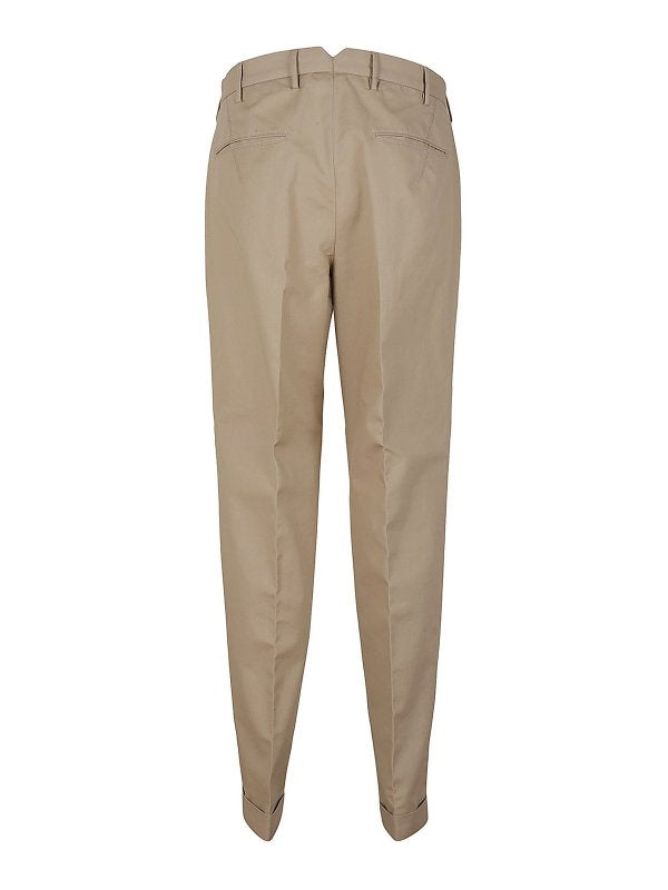 Pantaloni Casual In Cotone Elasticizzato