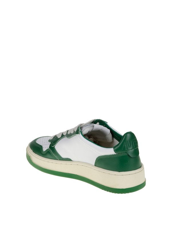 Sneakers Bicolore In Pelle Con Logo