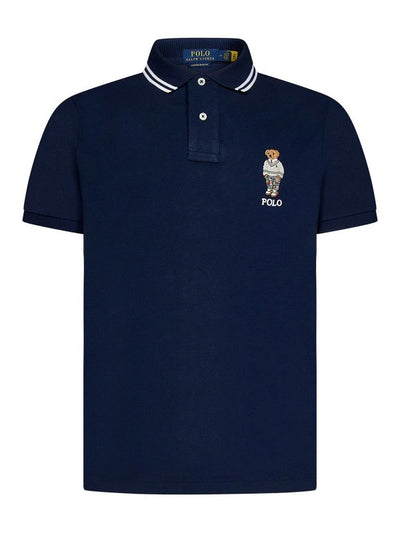 Polo In Cotone Con Logo Ricamato