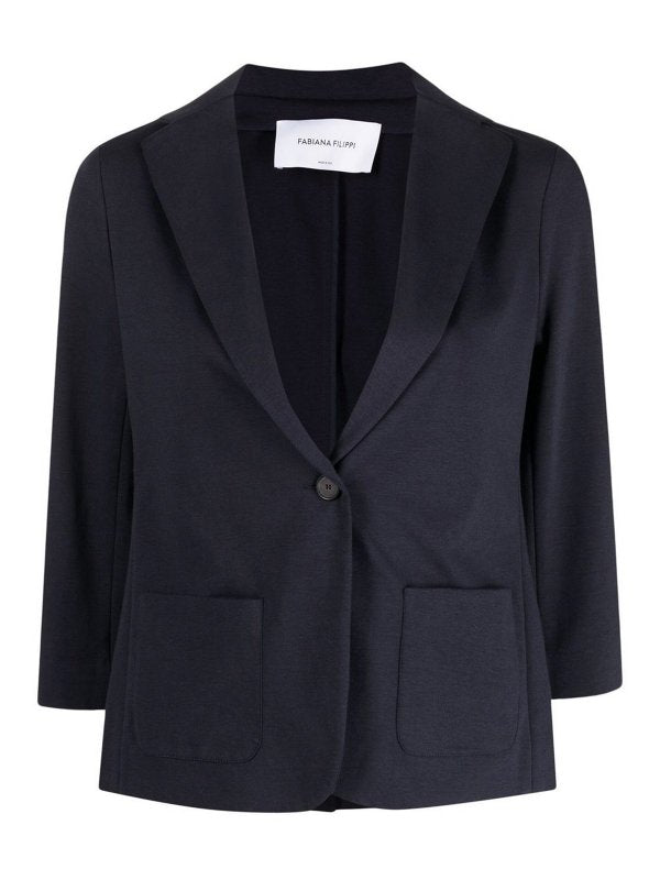 Blazer Monopetto Con Tasche