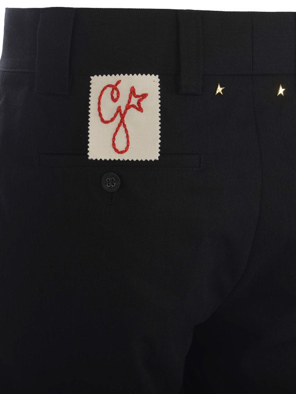 Pantaloni A Gamba Dritta Con Logo Patch