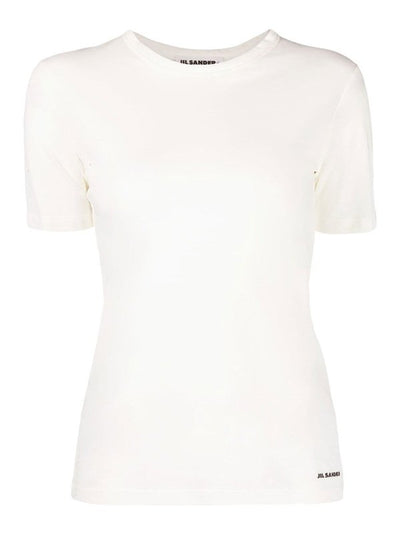 T-shirt Girocollo Bianca A Maniche Corte