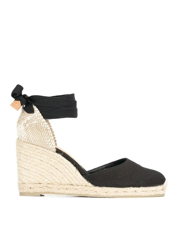 Espadrillas Con Zeppa In Tela E Iuta