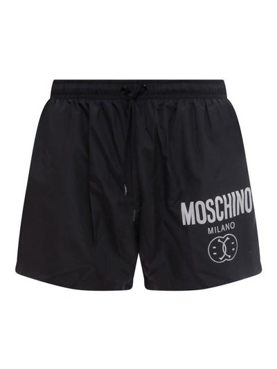 Boxer Mare In Nylon Con Stampa Logo