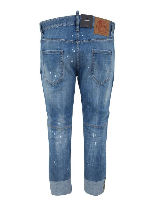 Jeans Patchwork Effetto Sbiancato