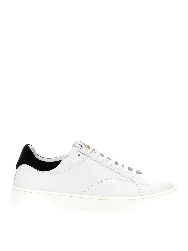 Sneaker In Pelle Con Contrasto