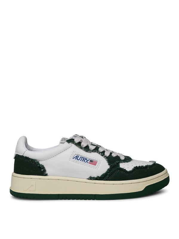 Sneaker In Misto Pelle Bicolore