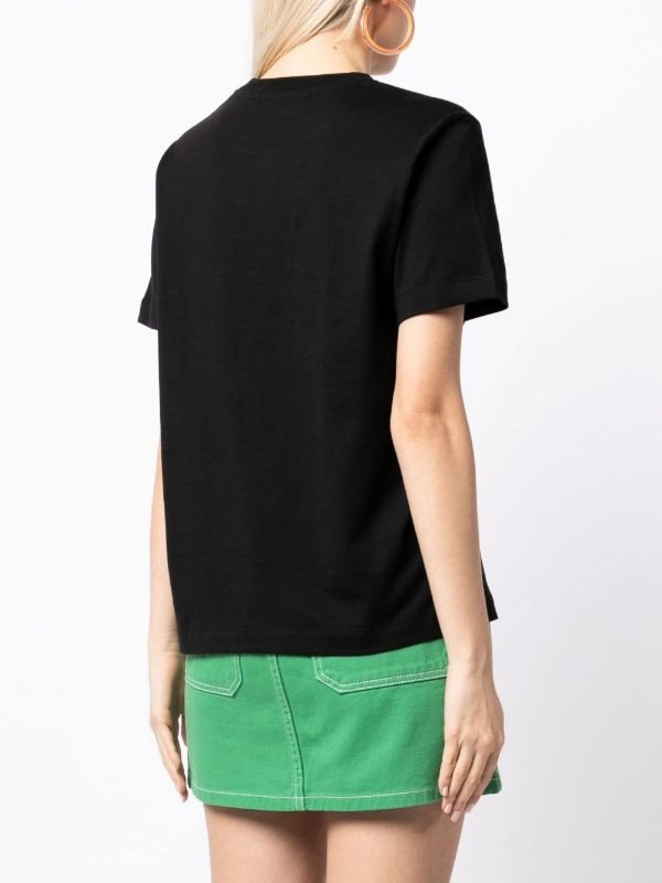 T-shirt A Maniche Corte Con Stampa Logo Msgm