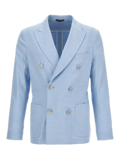 Giacca Blazer Doppiopetto In Lino