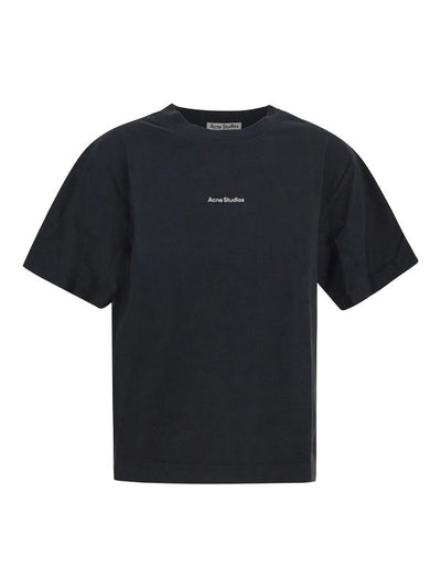 T-shirt Nera A Maniche Corte Di Acne Studios