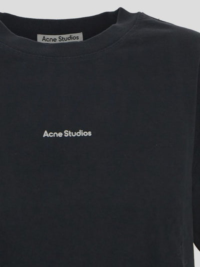 T-shirt Nera A Maniche Corte Di Acne Studios