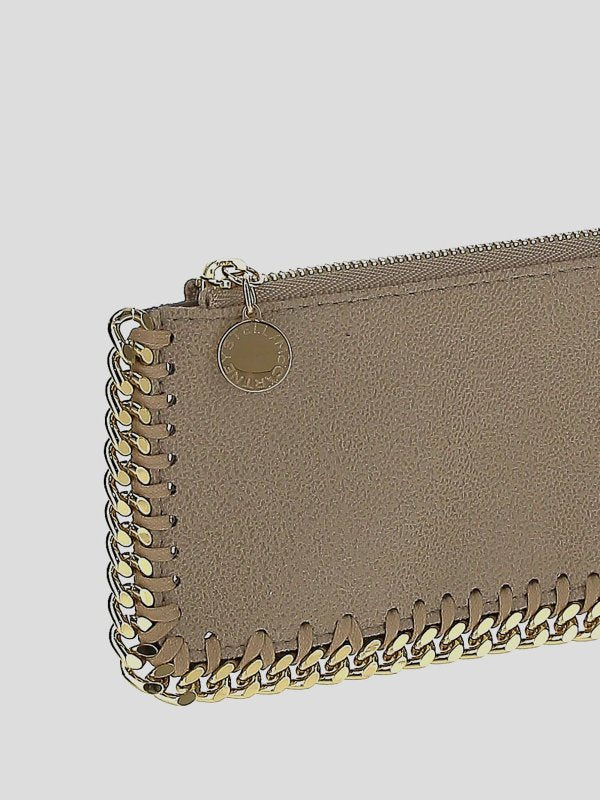 Beige Card Case Whit Gold-tone Hardware