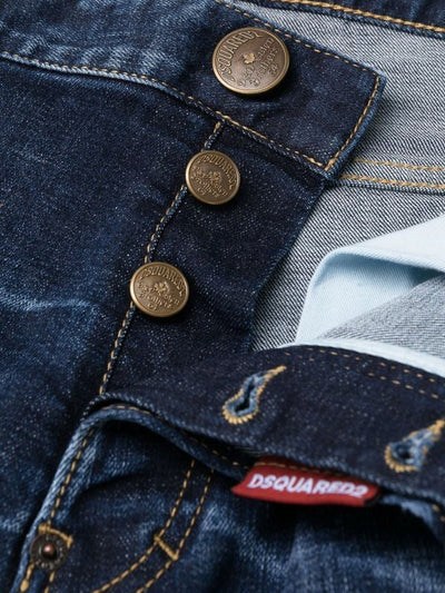 Jeans A Gamba Dritta Con Logo