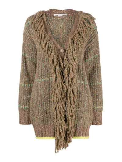 Cardi-coat In Tweed A Maglia A Cavo