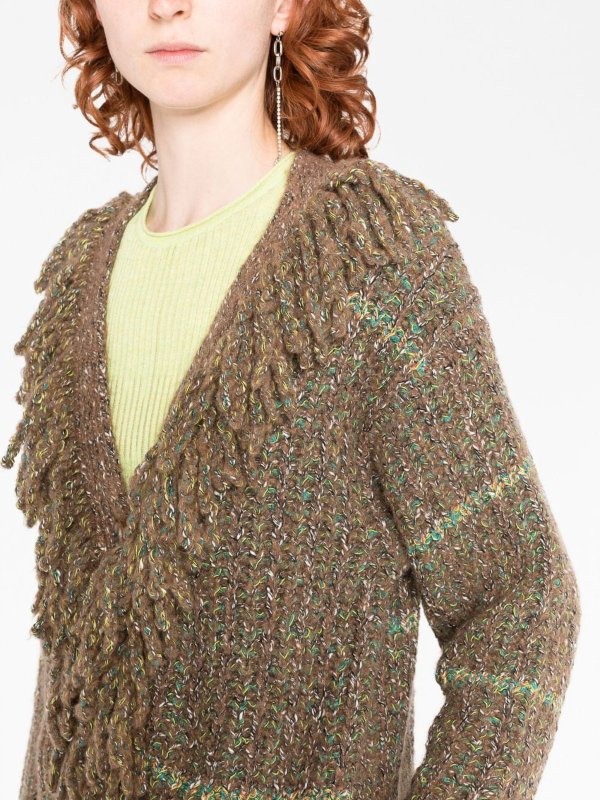 Cardi-coat In Tweed A Maglia A Cavo