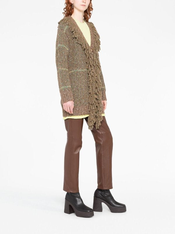 Cardi-coat In Tweed A Maglia A Cavo