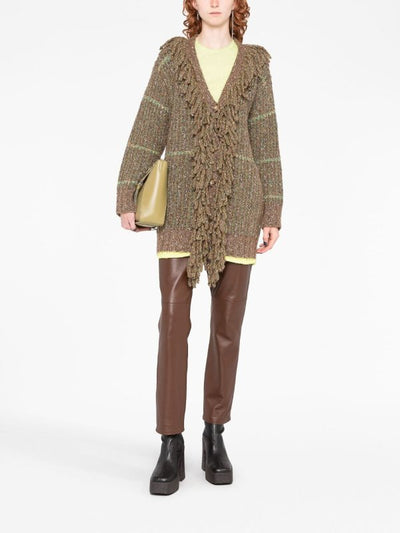 Cardi-coat In Tweed A Maglia A Cavo