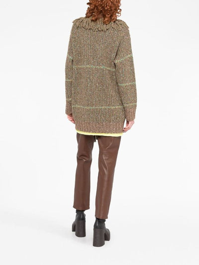 Cardi-coat In Tweed A Maglia A Cavo