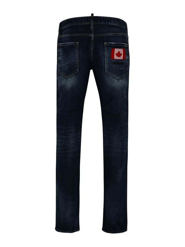 Jeans Slim In Cotone Blu