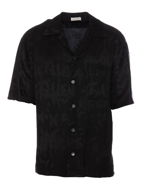 Camicia Stampata Nera Mcqueen