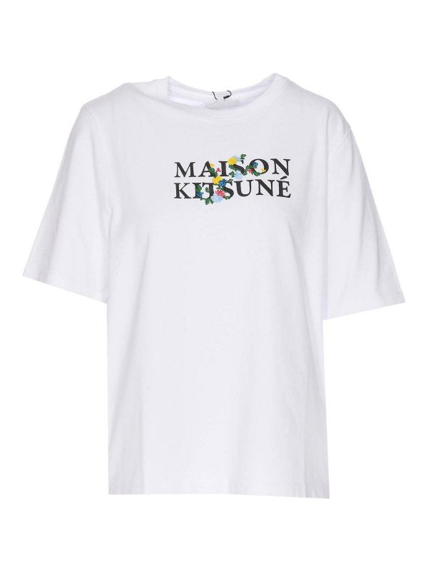 T-shirt Comfort A Fiori Maison Kitsune