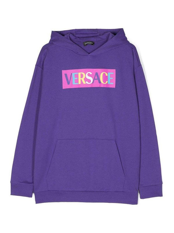 Felpa Versace Da Ragazzo In Cotone Viola