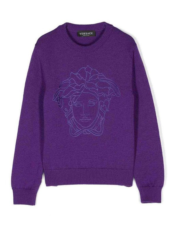 Maglione  Per  In Lana Vergine Viola