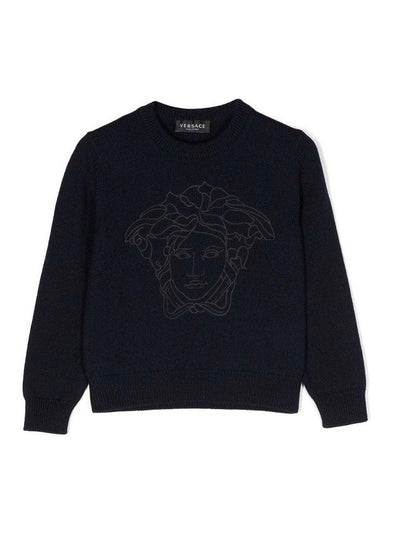 Maglione In Lana Vergine Blu Navy