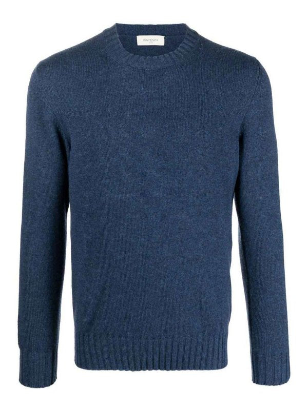 Maglia Girocollo In Cashmere Blu Navy