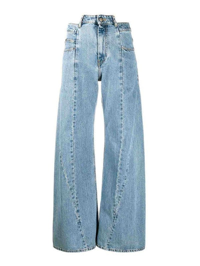 Jeans A Gamba Larga Effetto Consumato