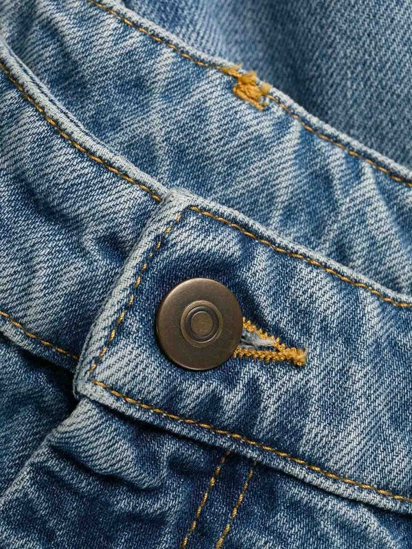 Jeans A Gamba Larga Effetto Consumato