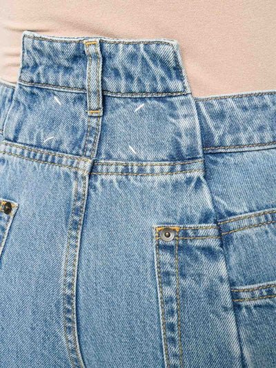 Jeans A Gamba Larga Effetto Consumato