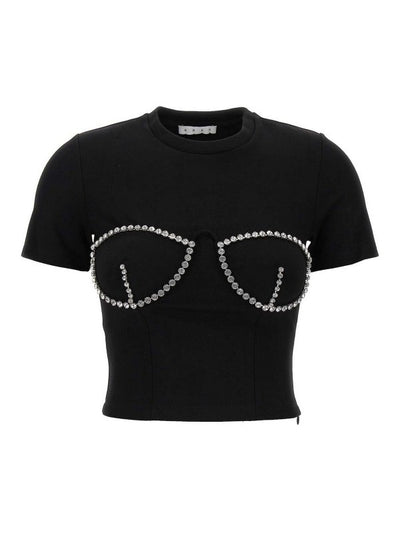 T-shirt Con Coppa Bustier In Cristallo