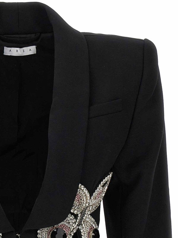 Blazer Corto Con Farfalla Ricamata