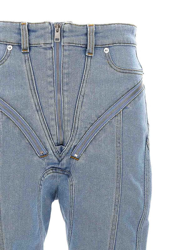 Jeans A Spirale Con Cerniera