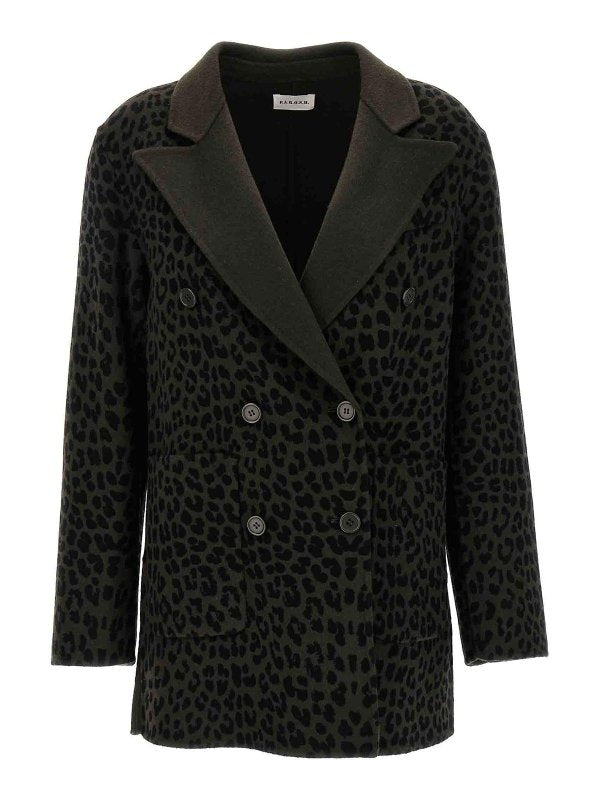 Blazer Doppiopetto Con Stampa Animalier