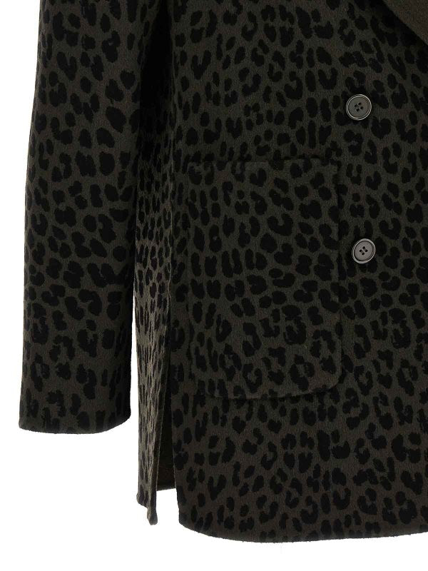 Blazer Doppiopetto Con Stampa Animalier