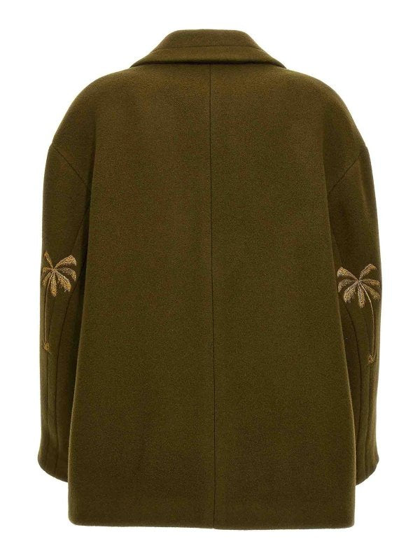 Cappotto Con Ricamo Palme