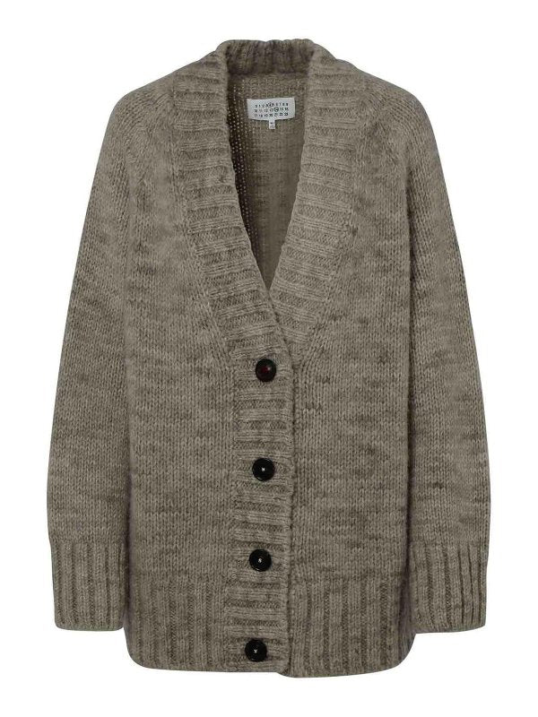 Cardigan Beige In Misto Alpaca