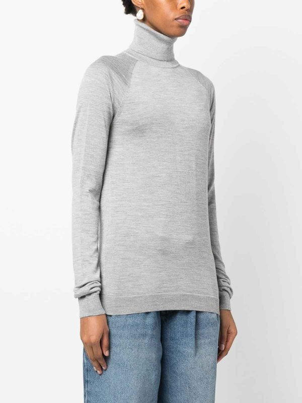 Maglia A Collo Alto In Misto Lana E Cashmere