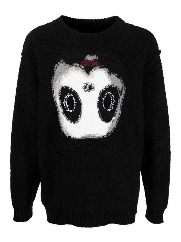 Maglione Girocollo In Misto Lana Panda