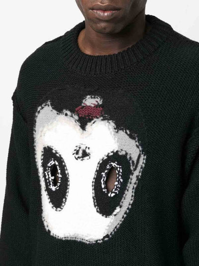 Maglione Girocollo In Misto Lana Panda