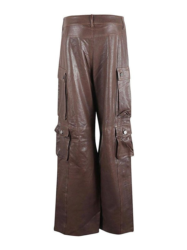 Pantaloni Cargo In Pelle