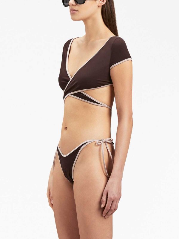 Top Bikini Con Maniche Ad Aletta