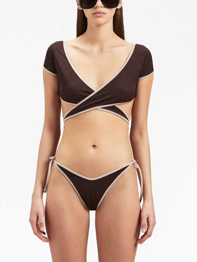 Top Bikini Con Maniche Ad Aletta