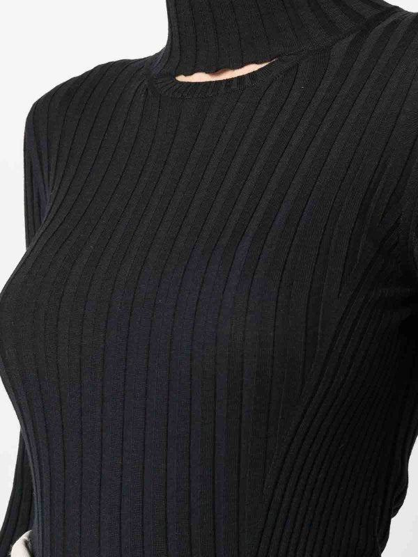 Maglia Dolcevita In Cashmere A Coste