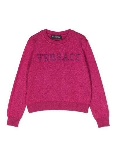 Maglia Versace Per Bambina Fucsia Lurex