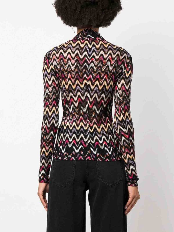 Top Con Design Intrecciato A Zigzag